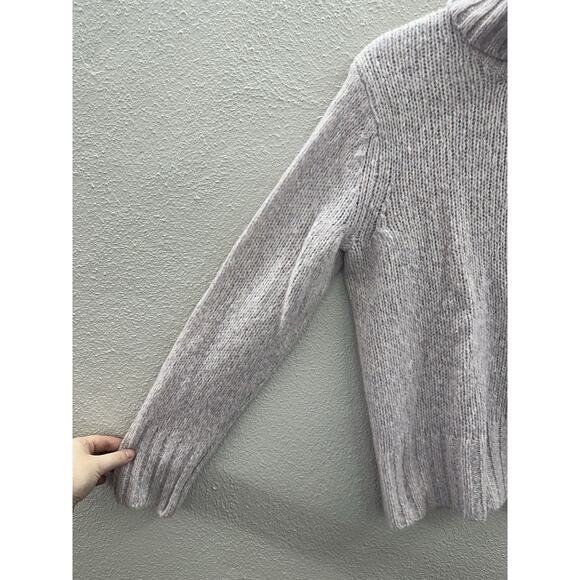 L.L. Bean Womens Sweater Size Medium Purple Knit Turtleneck Wool Blend - Picture 2 of 10